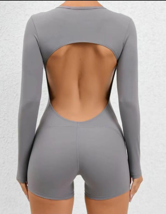 long sleeve shorts jumpsuit